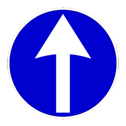 Direzione obbligatoria diritto 标志图