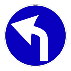 Preavviso direzione obbligatoria a sinistra 标志图
